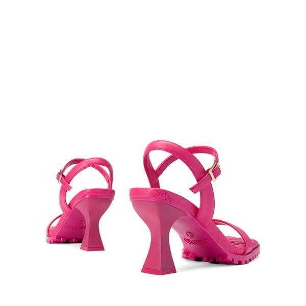 [Wonder Cloud] Athena Square Toe High Stiletto Heel Sandals - HOT PINK - 5